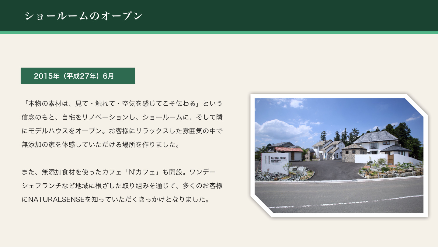 NATURALSENSEの歩み スライド6